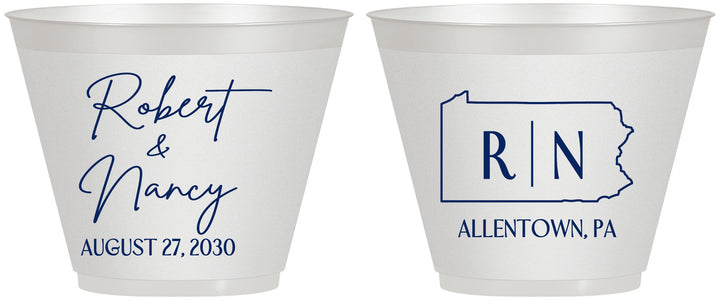 Custom Wedding 9 oz Wine Frosted Cups - Pennsylvania | 137