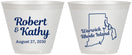 Custom Wedding 9 oz Wine Frosted Cups - Rhode Island | 138