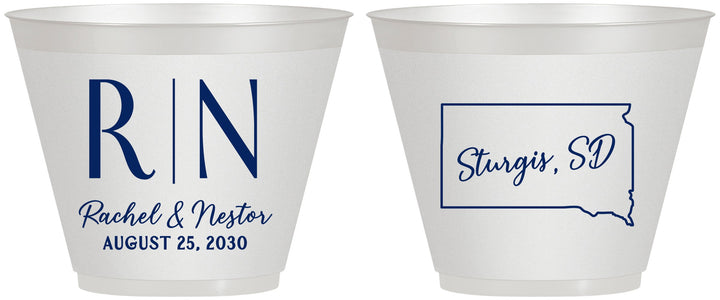 Custom Wedding 9 oz Wine Frosted Cups - South Dakota | 140