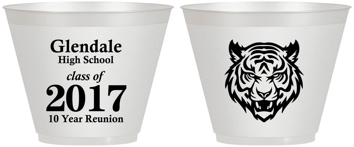 Custom Class Reunion 9 oz Wine Frosted Cups - Class Of 2017 10 Year | 140000