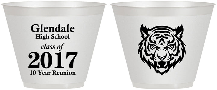Custom Class Reunion 9 oz Wine Frosted Cups - Class Of 2017 10 Year | 140000