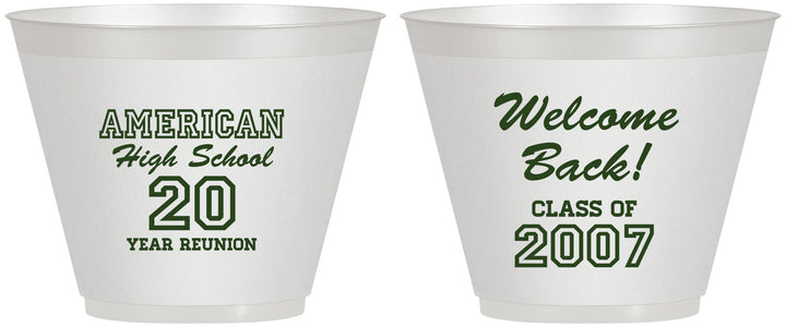 Custom Class Reunion 9 oz Wine Frosted Cups - Class Of 2007 20 Year | 140001