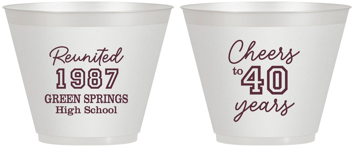 Custom Class Reunion 9 oz Wine Frosted Cups - Class Of 1987 40 Year | 140003