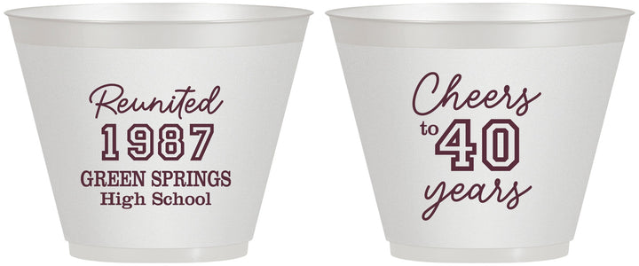 Custom Class Reunion 9 oz Wine Frosted Cups - Class Of 1987 40 Year | 140003