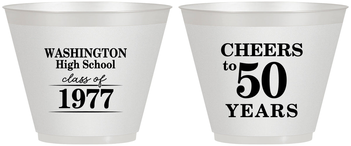 Custom Class Reunion 9 oz Wine Frosted Cups - Class Of 1977 50 Year | 140004