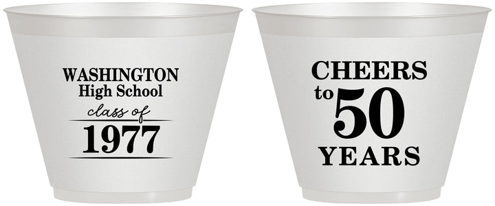 Custom Class Reunion 9 oz Wine Frosted Cups - Class Of 1977 50 Year | 140004