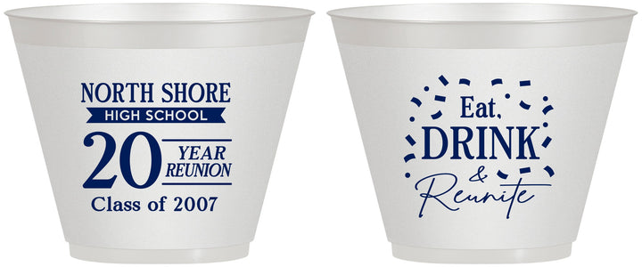 Custom Class Reunion 9 oz Wine Frosted Cups - Class Of 2007 20 Year | 140006