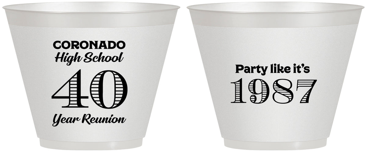 Custom Class Reunion 9 oz Wine Frosted Cups - Class Of 1987 40 Year | 140008