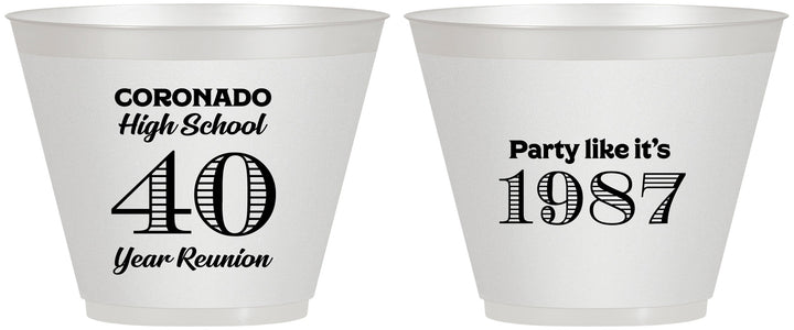 Custom Class Reunion 9 oz Wine Frosted Cups - Class Of 1987 40 Year | 140008