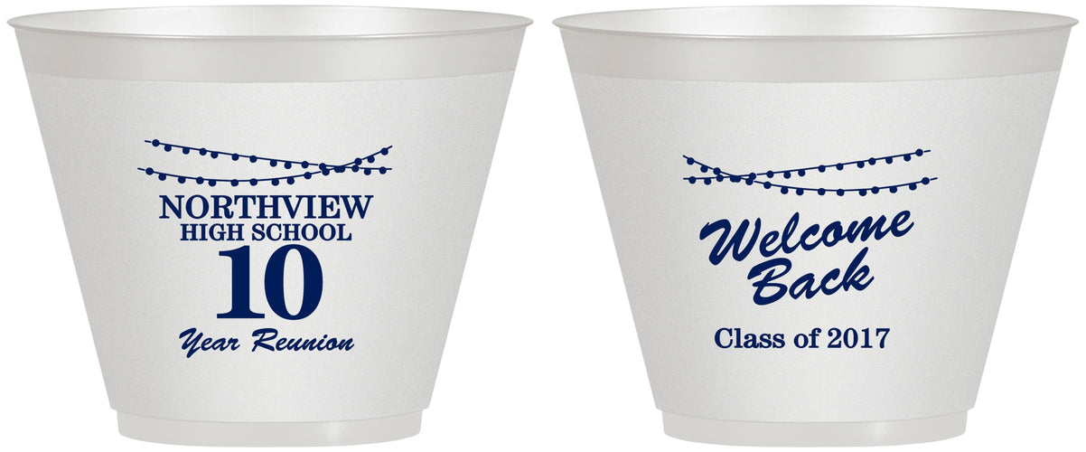 Custom Class Reunion 9 oz Wine Frosted Cups - Class Of 2017 10 Year | 140010