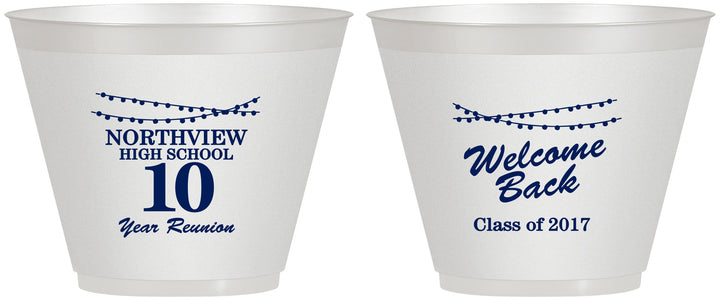 Custom Class Reunion 9 oz Wine Frosted Cups - Class Of 2017 10 Year | 140010