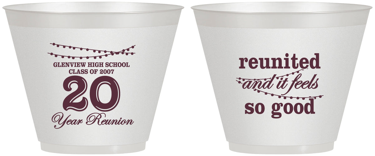 Custom Class Reunion 9 oz Wine Frosted Cups - Class Of 2007 20 Year | 140011