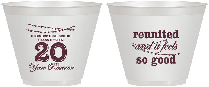 Custom Class Reunion 9 oz Wine Frosted Cups - Class Of 2007 20 Year | 140011