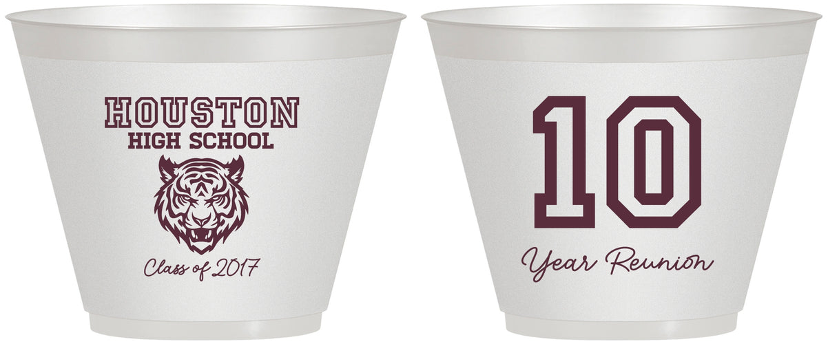 Custom Class Reunion 9 oz Wine Frosted Cups - Class Of 2017 10 Year | 140015