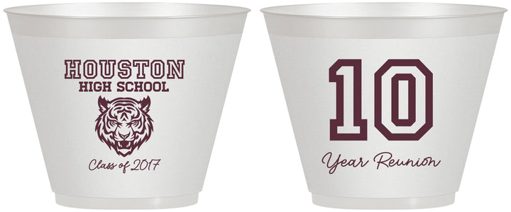 Custom Class Reunion 9 oz Wine Frosted Cups - Class Of 2017 10 Year | 140015