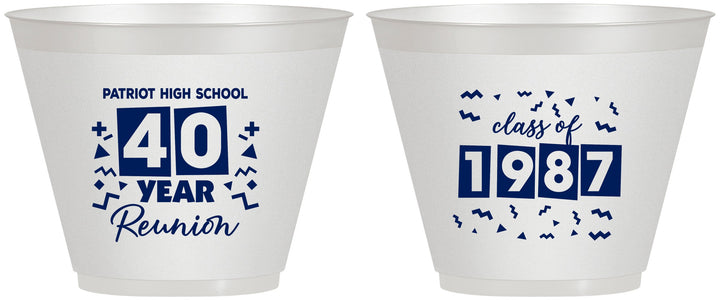 Custom Class Reunion 9 oz Wine Frosted Cups - Class Of 1987 40 Year | 140018