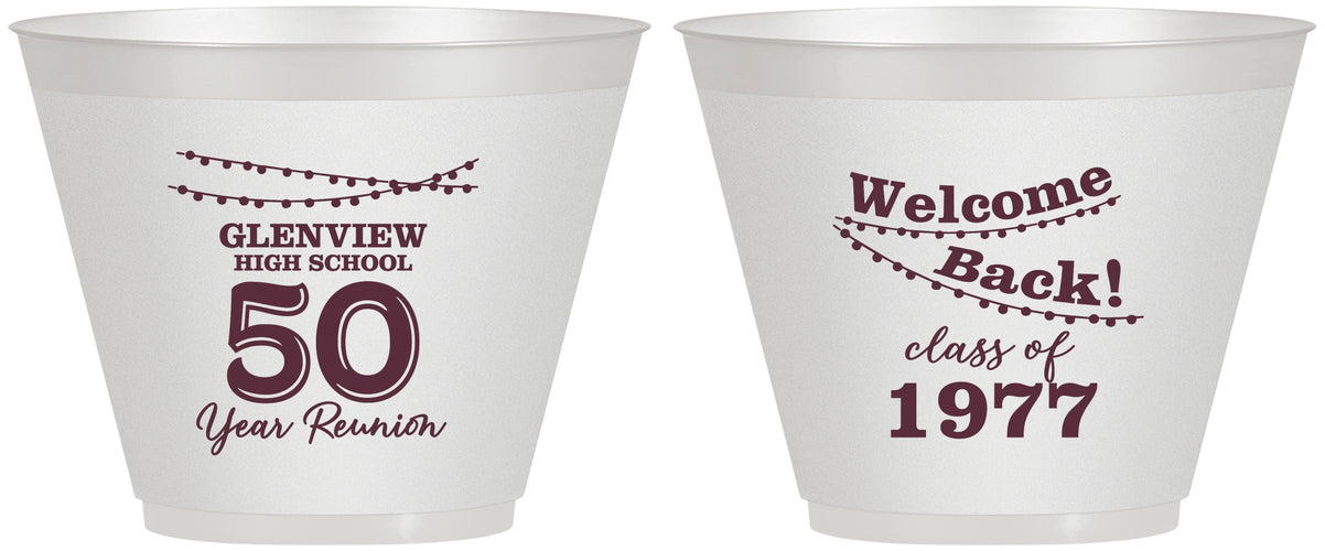 Custom Class Reunion 9 oz Wine Frosted Cups - Class Of 1977 50 Year | 140019