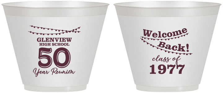 Custom Class Reunion 9 oz Wine Frosted Cups - Class Of 1977 50 Year | 140019