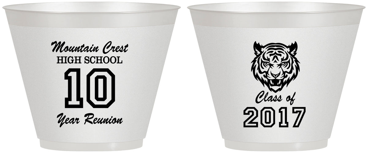 Custom Class Reunion 9 oz Wine Frosted Cups - Class Of 2017 10 Year | 140020
