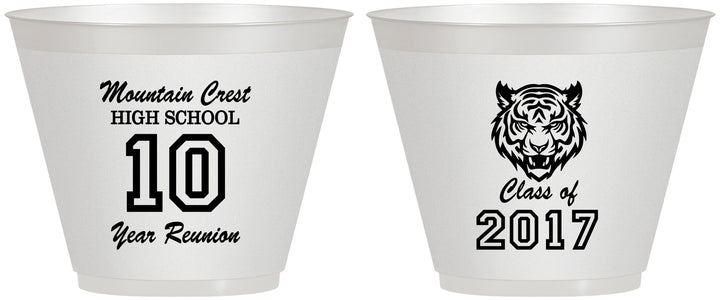 Custom Class Reunion 9 oz Wine Frosted Cups - Class Of 2017 10 Year | 140020