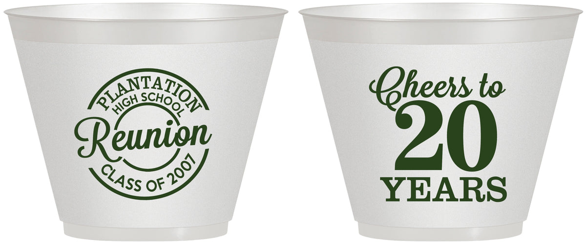 Custom Class Reunion 9 oz Wine Frosted Cups - Class Of 2007 20 Year | 140021