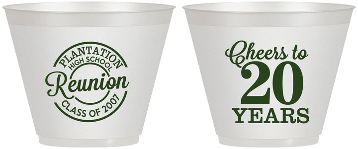Custom Class Reunion 9 oz Wine Frosted Cups - Class Of 2007 20 Year | 140021