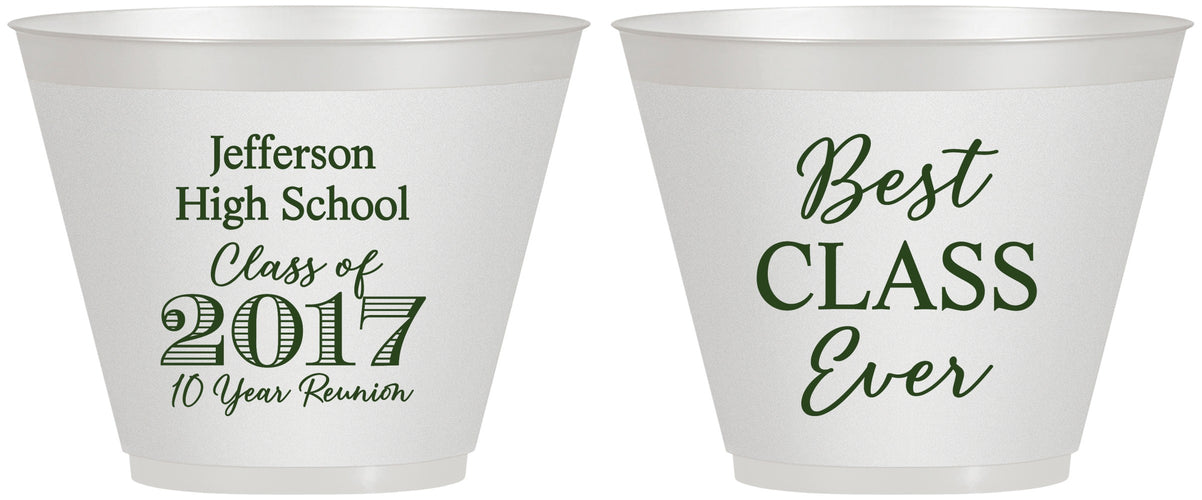 Custom Class Reunion 9 oz Wine Frosted Cups - Class Of 2017 10 Year | 140025