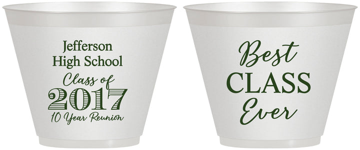 Custom Class Reunion 9 oz Wine Frosted Cups - Class Of 2017 10 Year | 140025