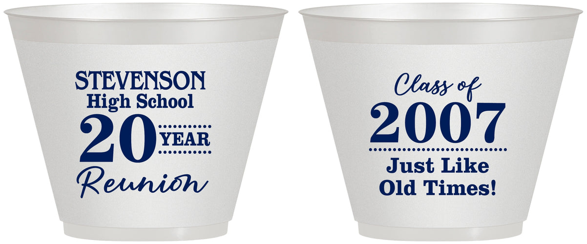 Custom Class Reunion 9 oz Wine Frosted Cups - Class Of 2007 20 Year | 140026