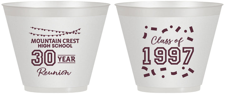 Custom Class Reunion 9 oz Wine Frosted Cups - Class Of 1997 30 Year | 140027