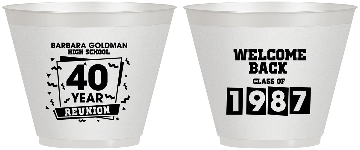 Custom Class Reunion 9 oz Wine Frosted Cups - Class Of 1987 40 Year | 140028