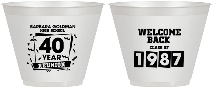 Custom Class Reunion 9 oz Wine Frosted Cups - Class Of 1987 40 Year | 140028
