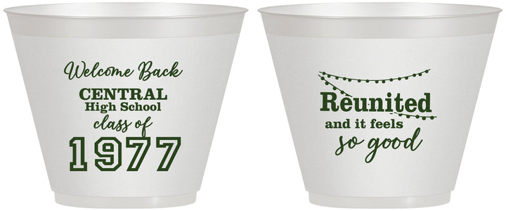 Custom Class Reunion 9 oz Wine Frosted Cups - Class Of 1977 50 Year | 140029