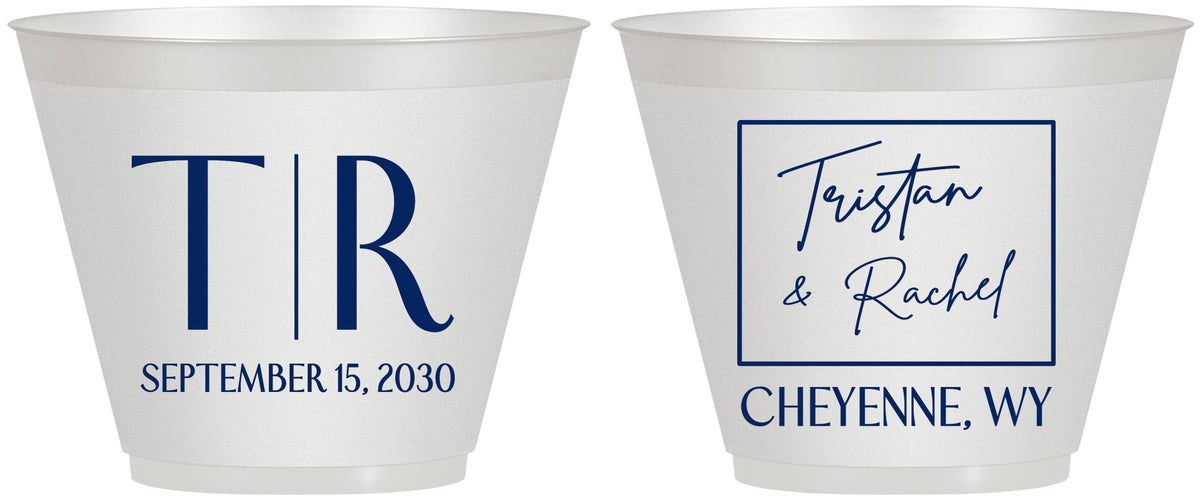 Custom Wedding 9 oz Wine Frosted Cups - Wyoming | 149