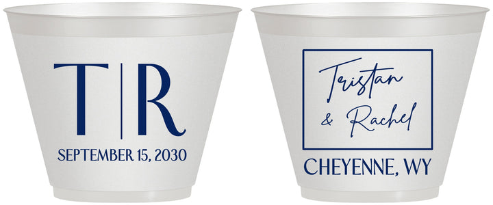 Custom Wedding 9 oz Wine Frosted Cups - Wyoming | 149