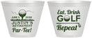 Custom Retirement 9 oz Wine Frosted Cups - Eat Drink Golf Repeat | 150005