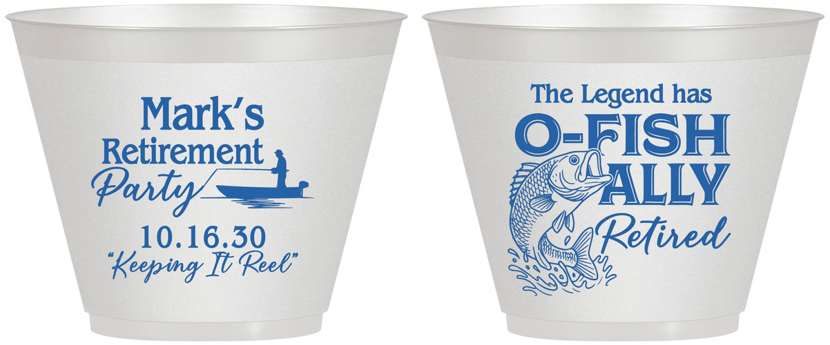 Custom Retirement 9 oz Wine Frosted Cups - Ofishally Retired | 150008