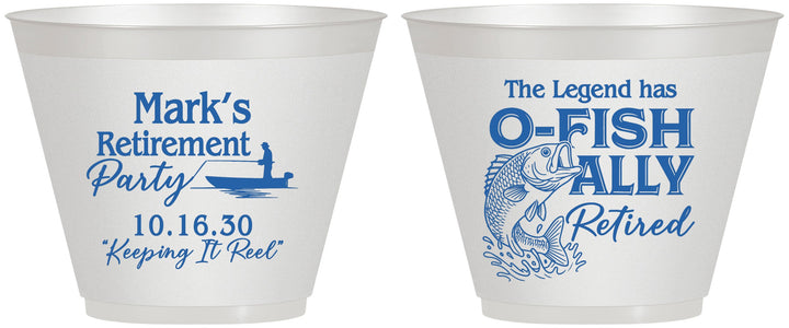 Custom Retirement 9 oz Wine Frosted Cups - Ofishally Retired | 150008