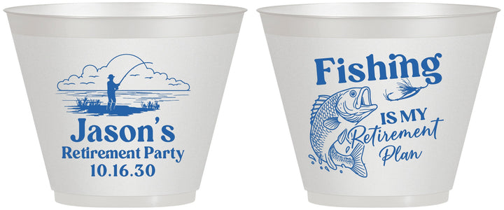 Custom Retirement 9 oz Wine Frosted Cups - Fishing | 150009