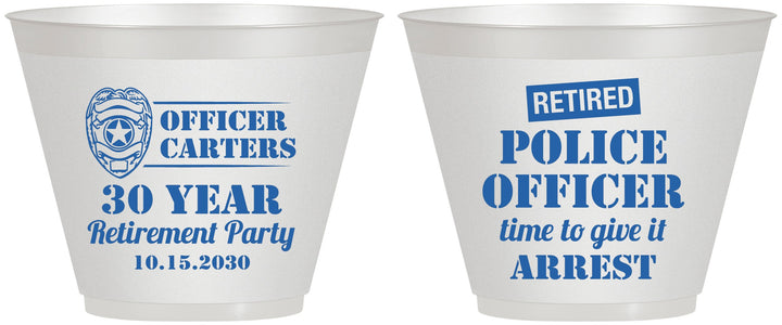 Custom Retirement 9 oz Wine Frosted Cups - Police Officer | 150010