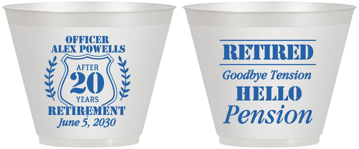 Custom Retirement 9 oz Wine Frosted Cups - Police Officer | 150011