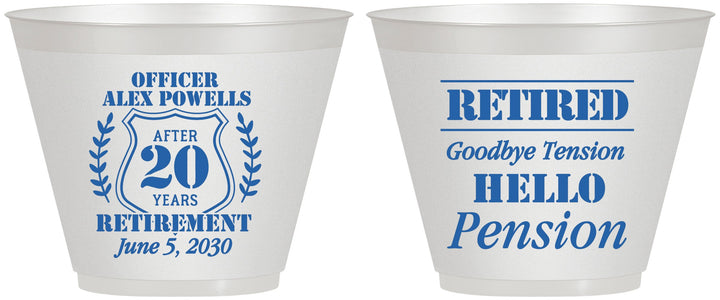 Custom Retirement 9 oz Wine Frosted Cups - Police Officer | 150011