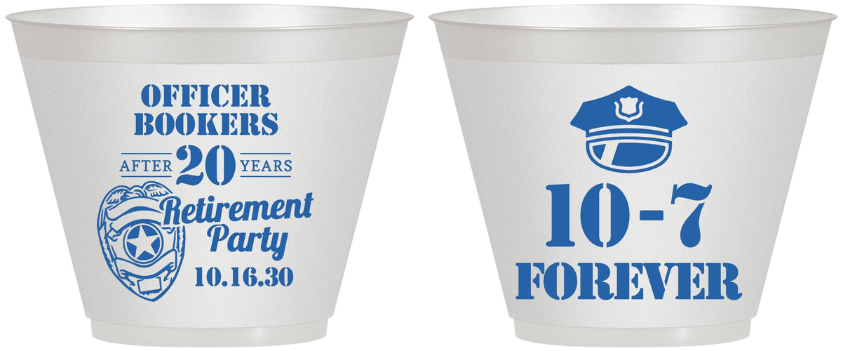 Custom Retirement 9 oz Wine Frosted Cups - Police Officer | 150012