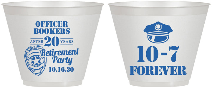 Custom Retirement 9 oz Wine Frosted Cups - Police Officer | 150012