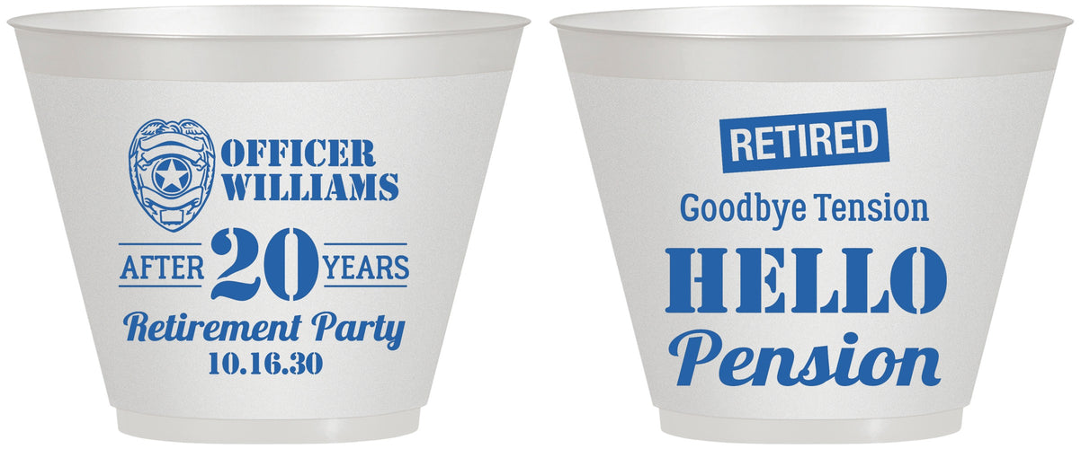 Custom Retirement 9 oz Wine Frosted Cups - Police Officer | 150013