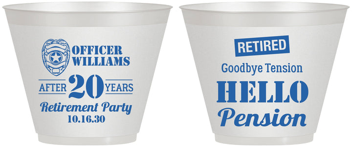 Custom Retirement 9 oz Wine Frosted Cups - Police Officer | 150013