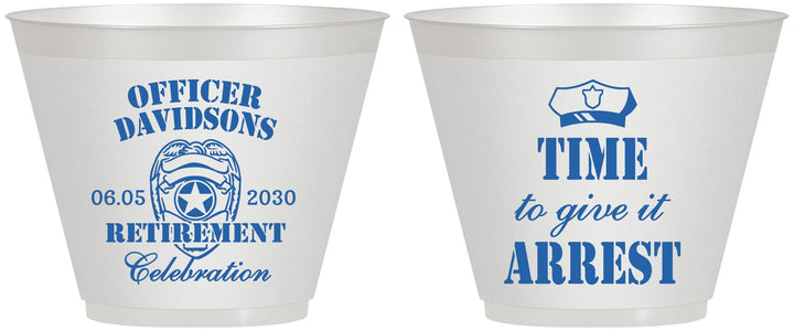 Custom Retirement 9 oz Wine Frosted Cups - Police Officer | 150014