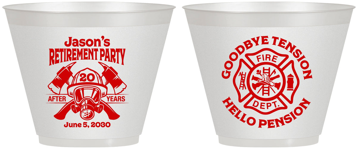 Custom Retirement 9 oz Wine Frosted Cups - Firefighter | 150015