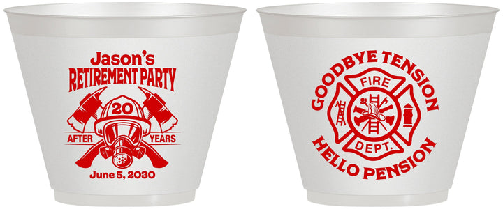 Custom Retirement 9 oz Wine Frosted Cups - Firefighter | 150015