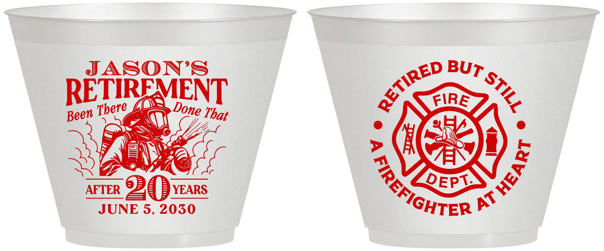 Custom Retirement 9 oz Wine Frosted Cups - Firefighter | 150016